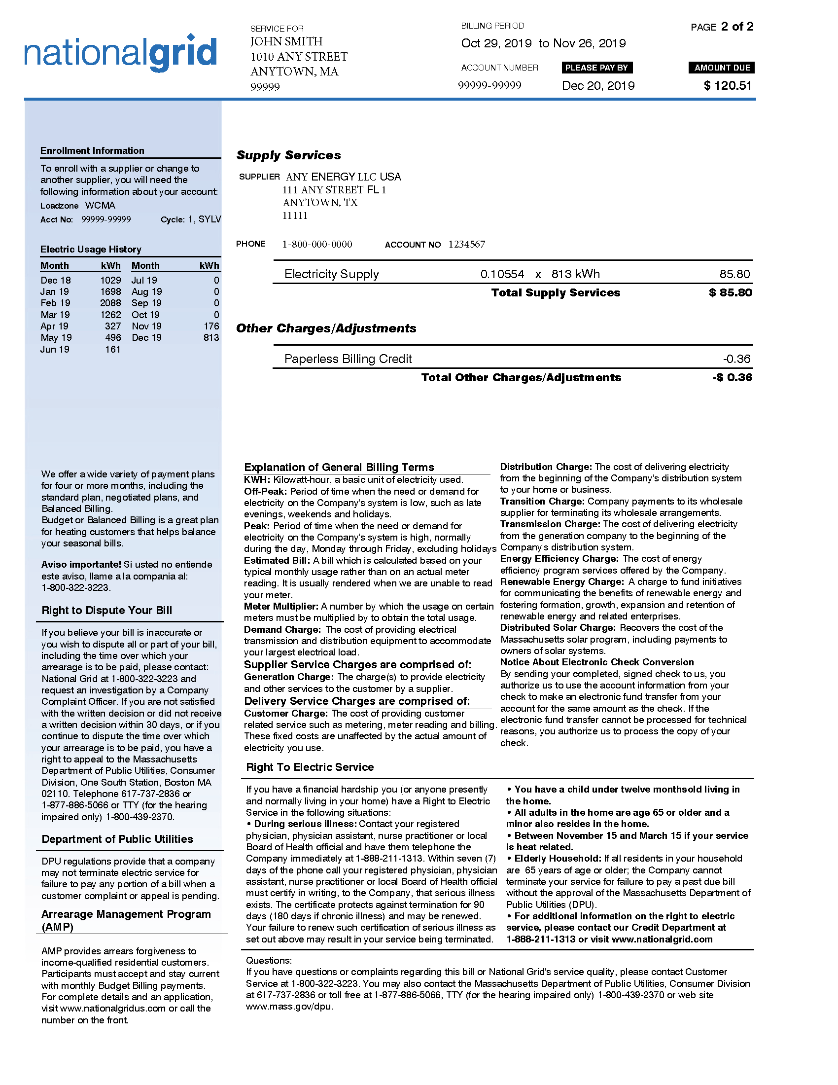 Understanding Our Bills and Charges National Grid