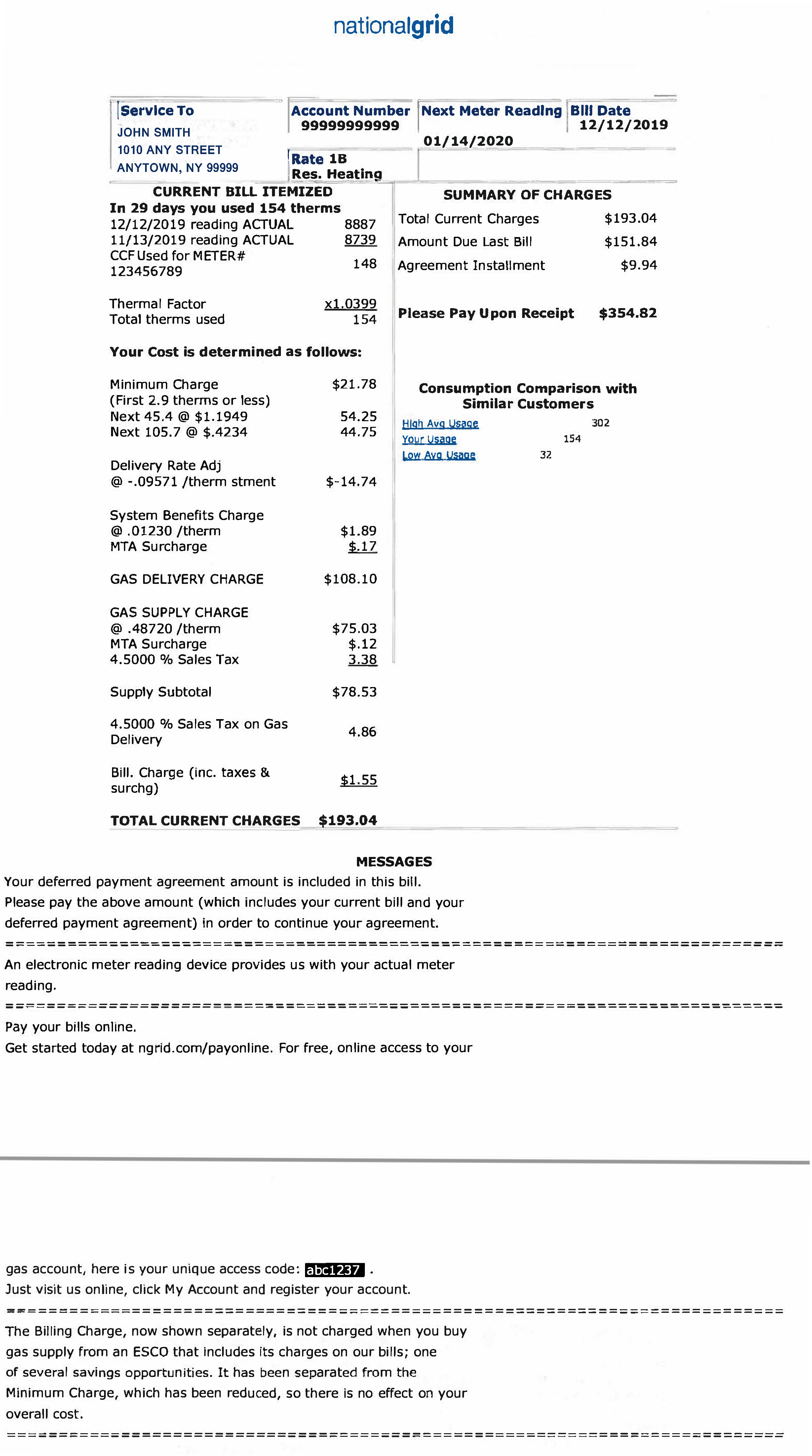 Understanding Our Bills and Charges | National Grid
