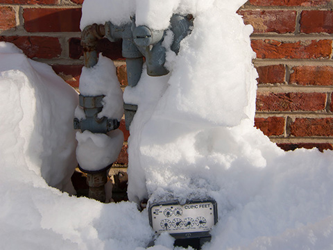 Snow buildup on meter