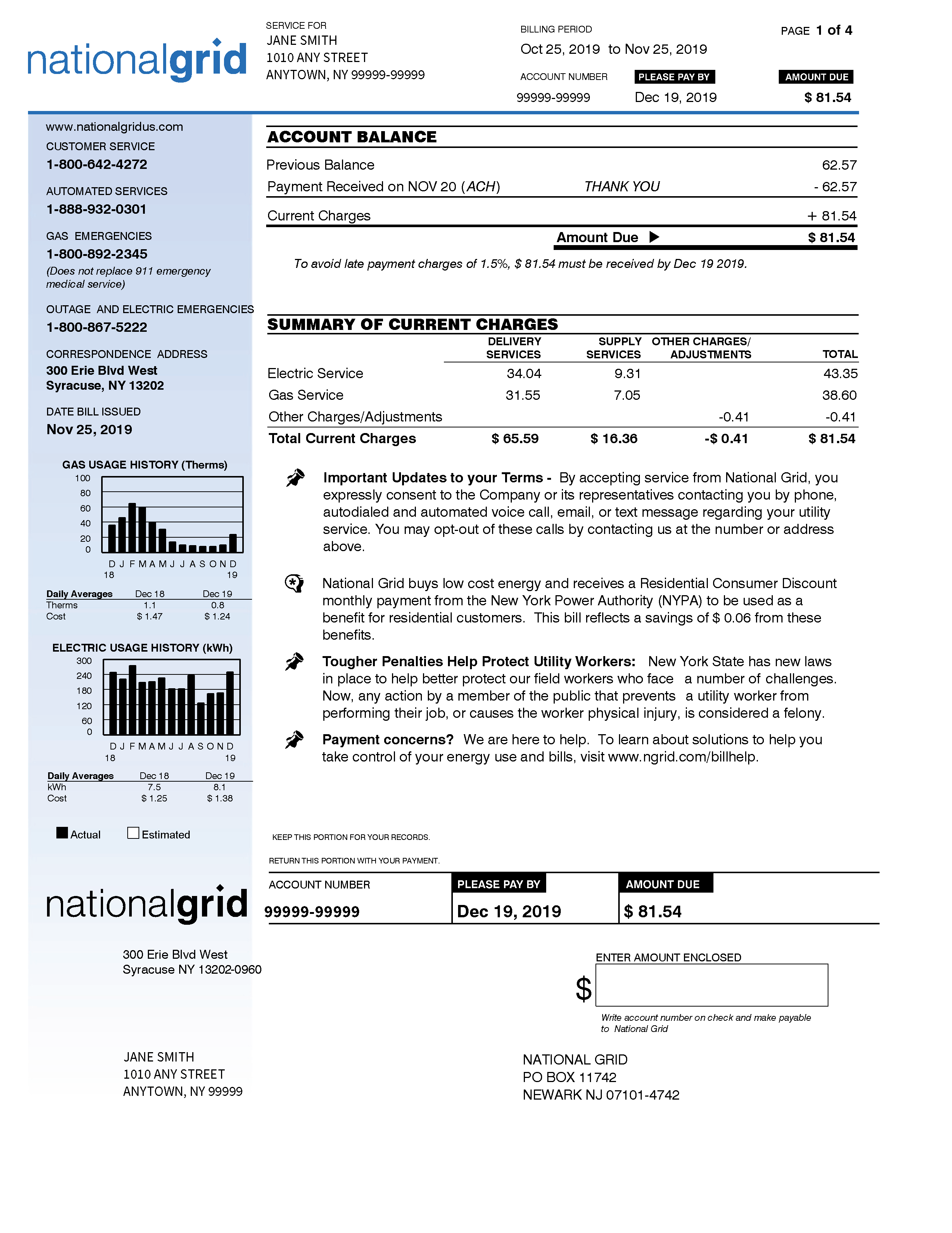 Basic Bill Electric National Grid