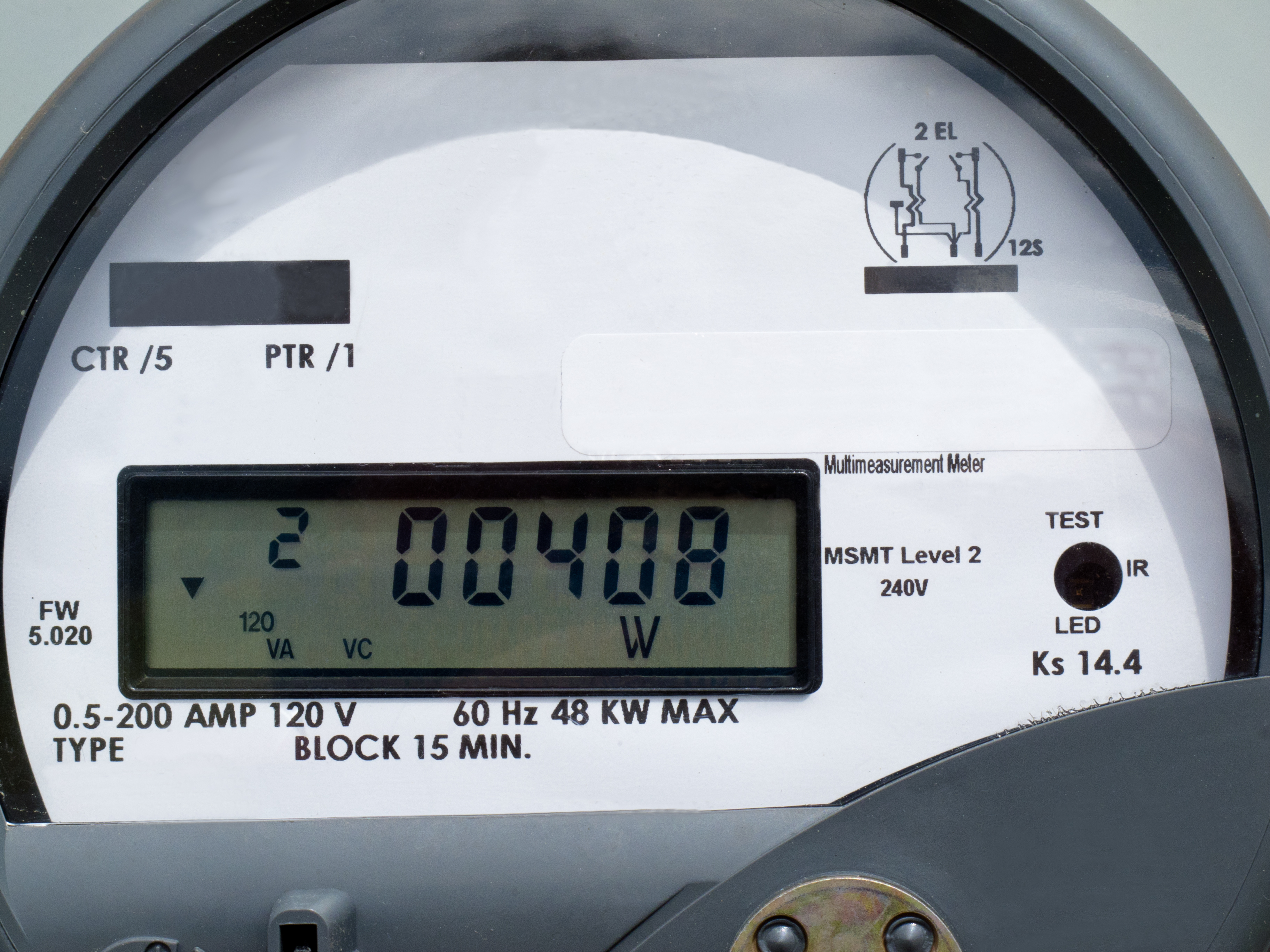 Diagram of a digital meter reading