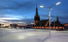 parking lot with LED lights