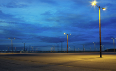 parking lot with sodium lamps