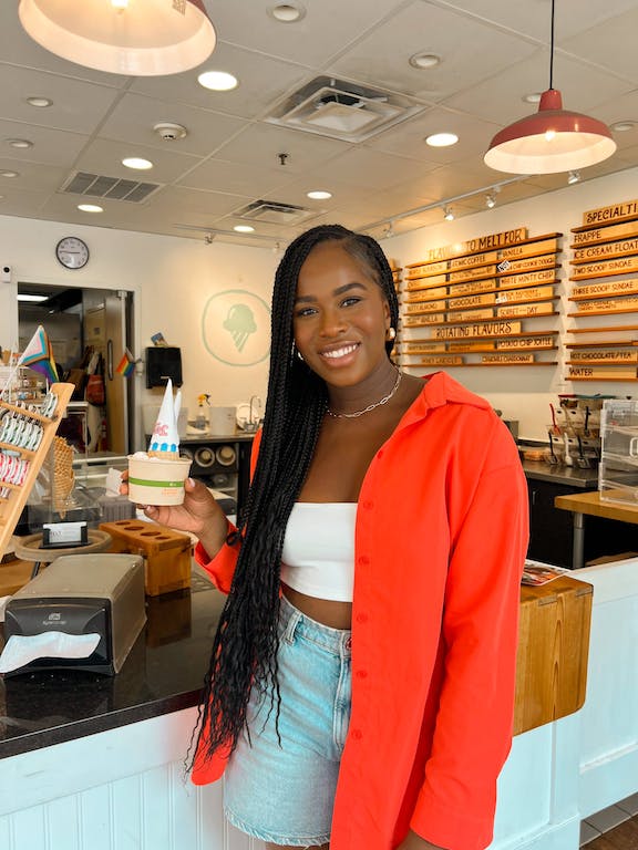 Ashlee with ice cream