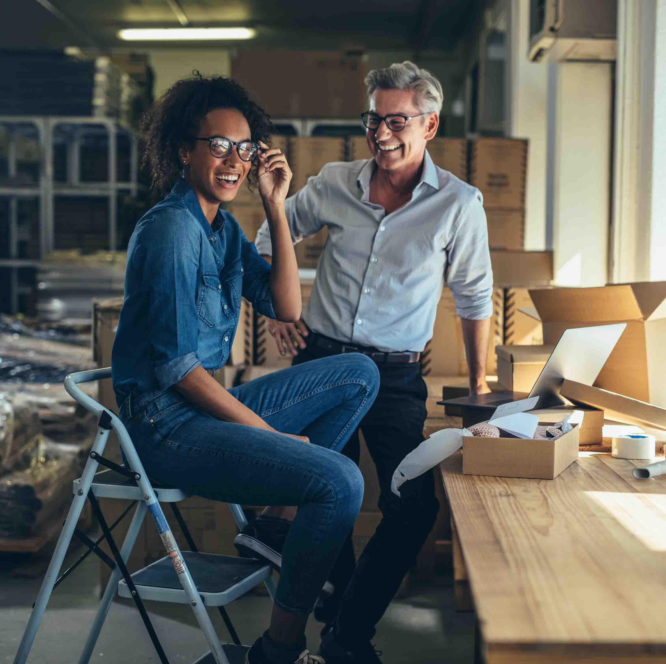 People working together in office setting