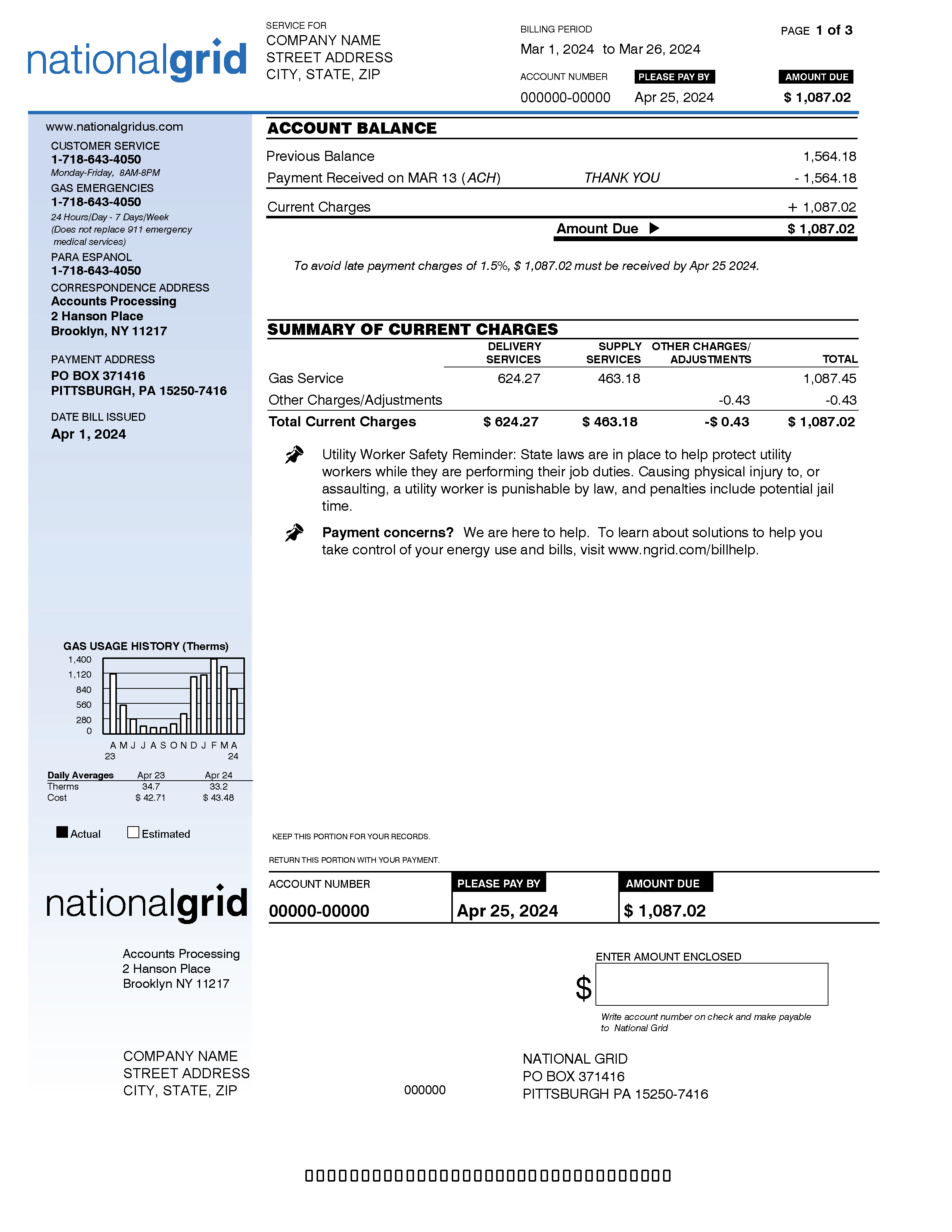 Basic Bill, page 1
