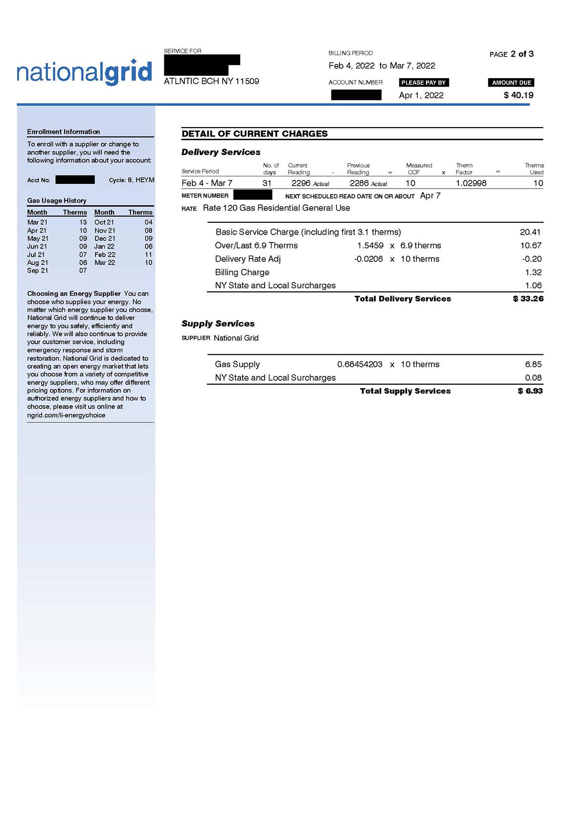 Basic Bill - Page 2