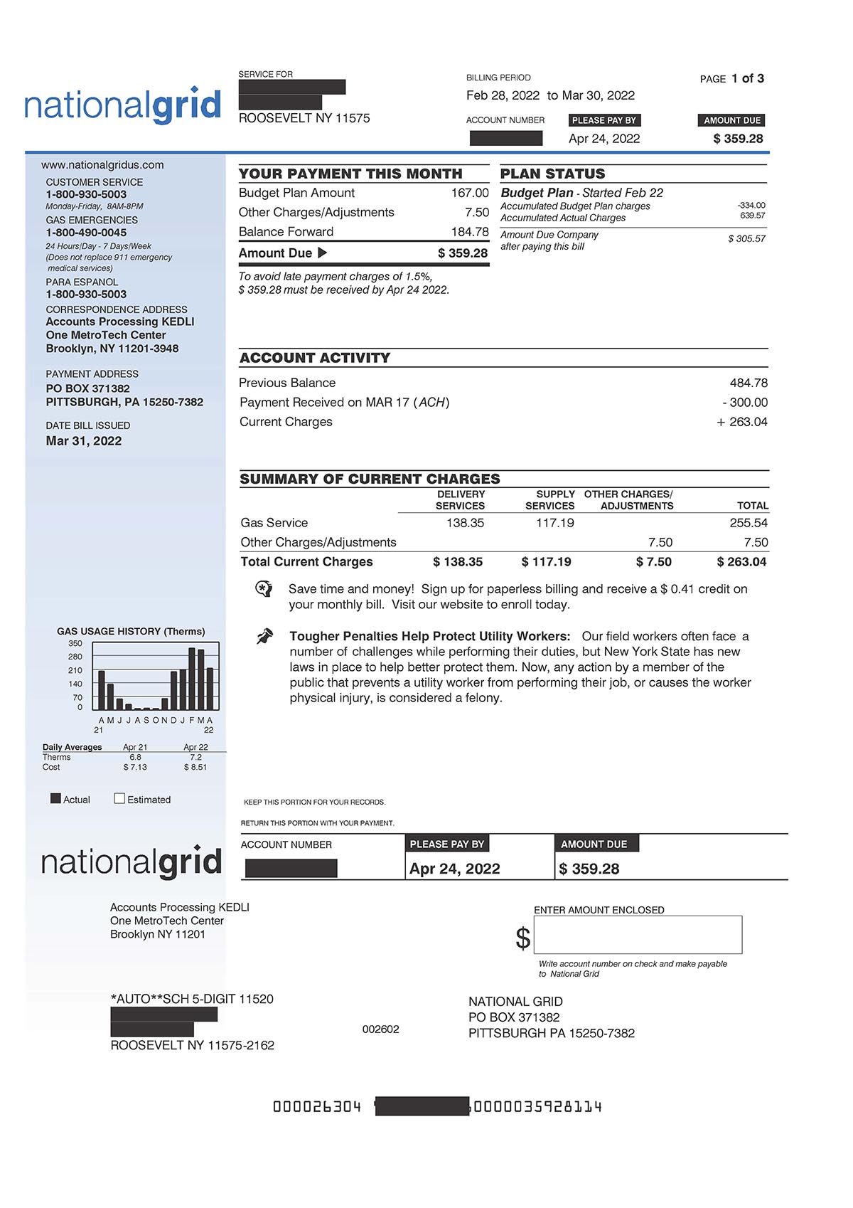 Budget Bill - Page 1