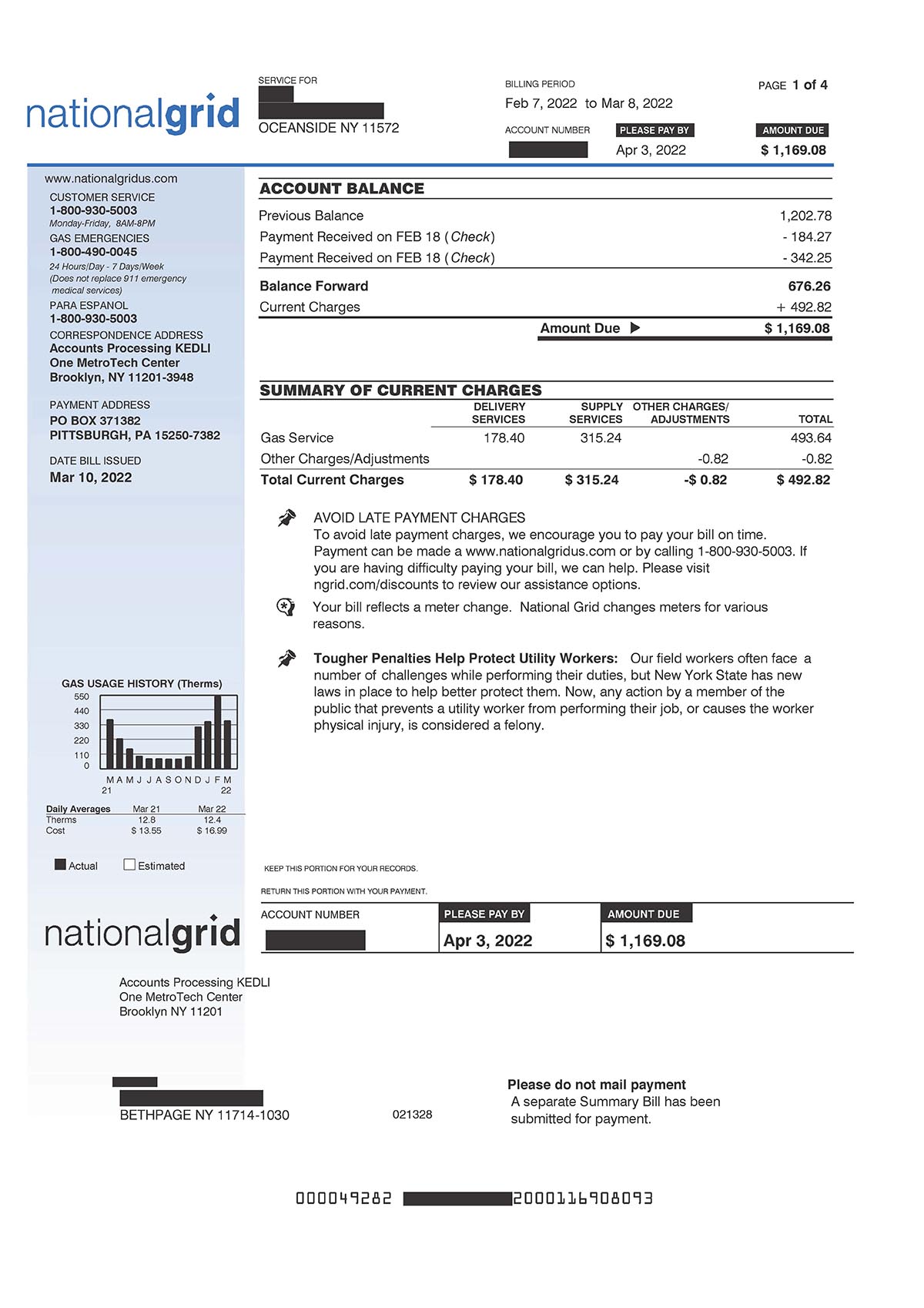 ESCO Bill - Page 1