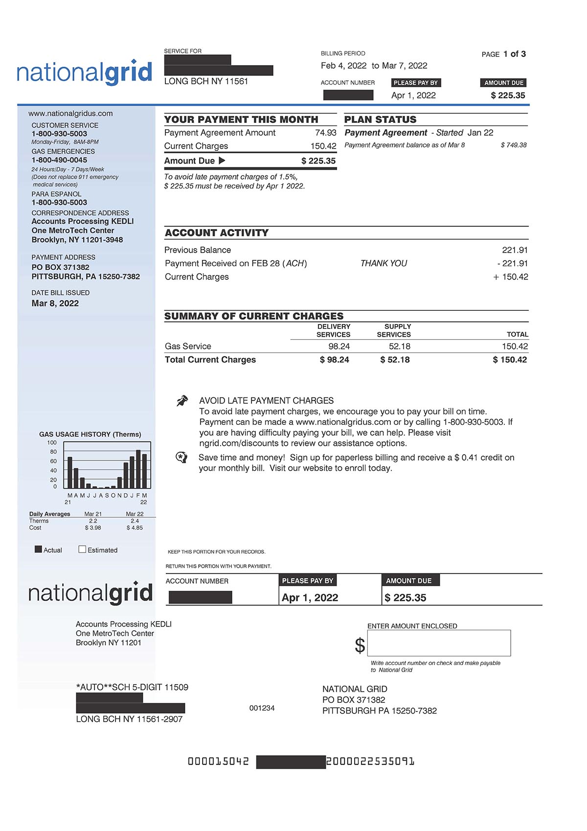 Payment Agreement Bill - Page 1