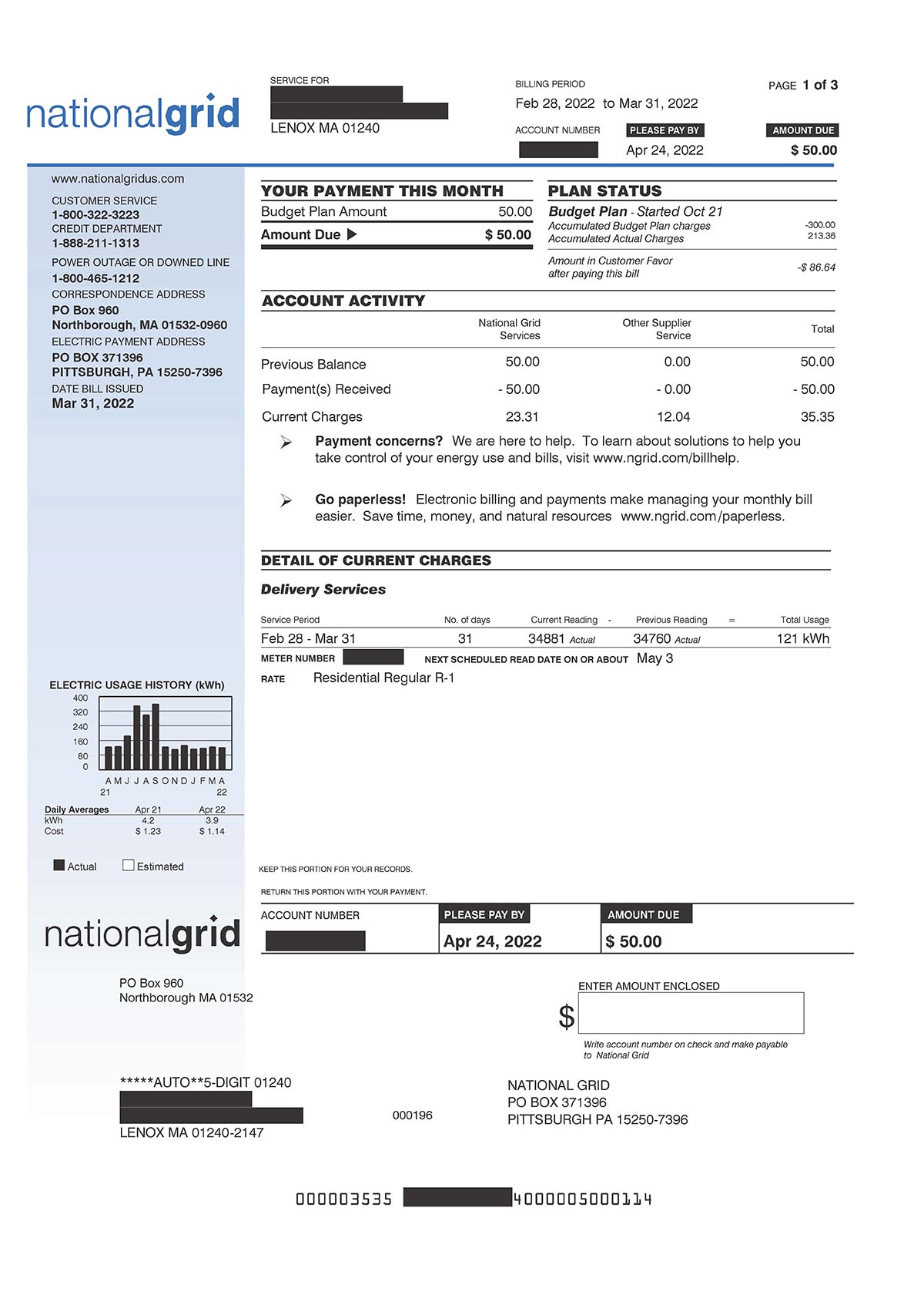 Budget Bill - Page 1