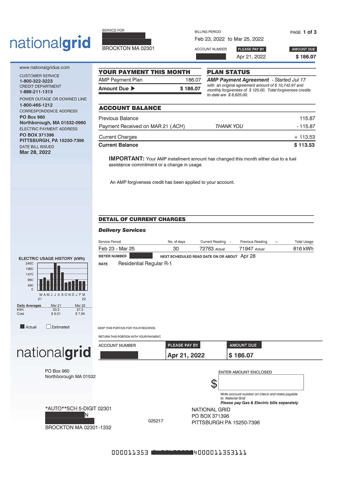 Payment Agreement Bill - Page 1