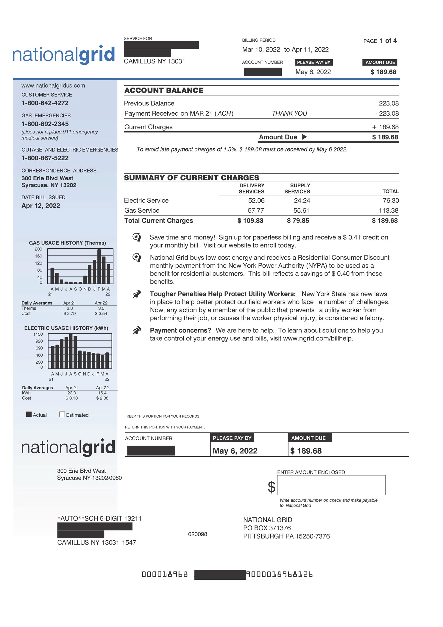 Basic Electric Bill - Page 1