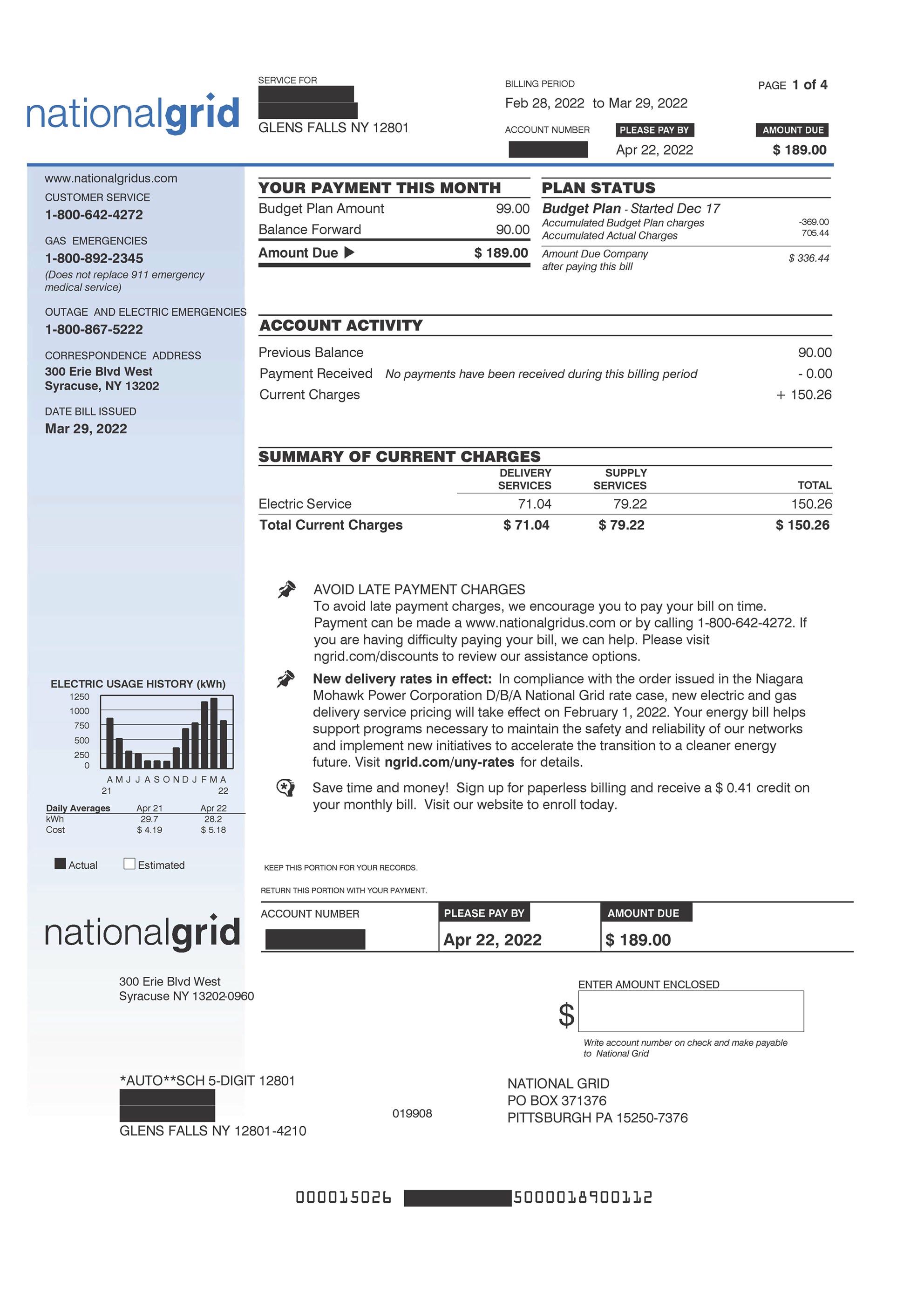 Budget Electric Bill - Page 1