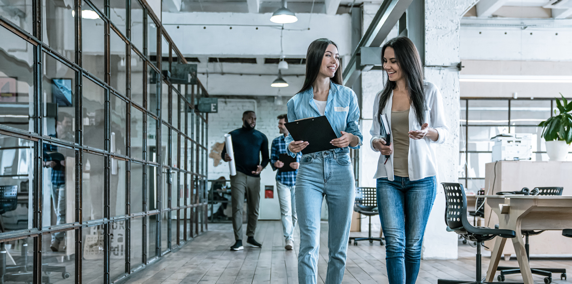 team walking in the office