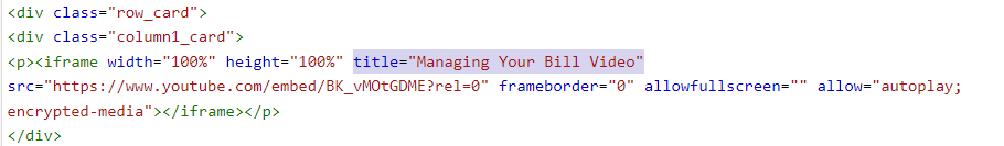 iframe title attribute usage