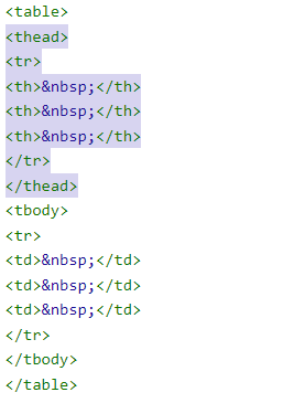table structure