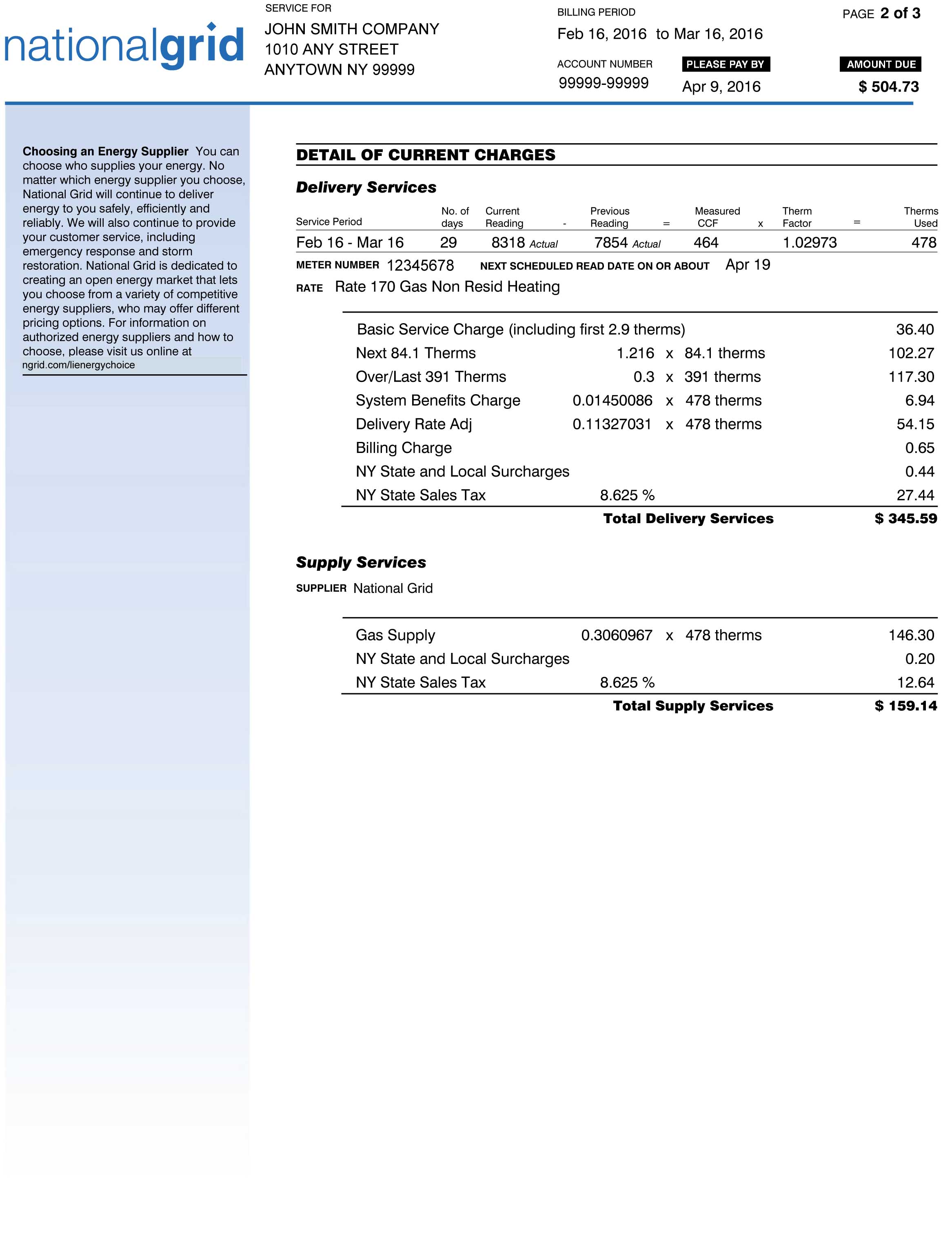 Sample Bill - Page 2