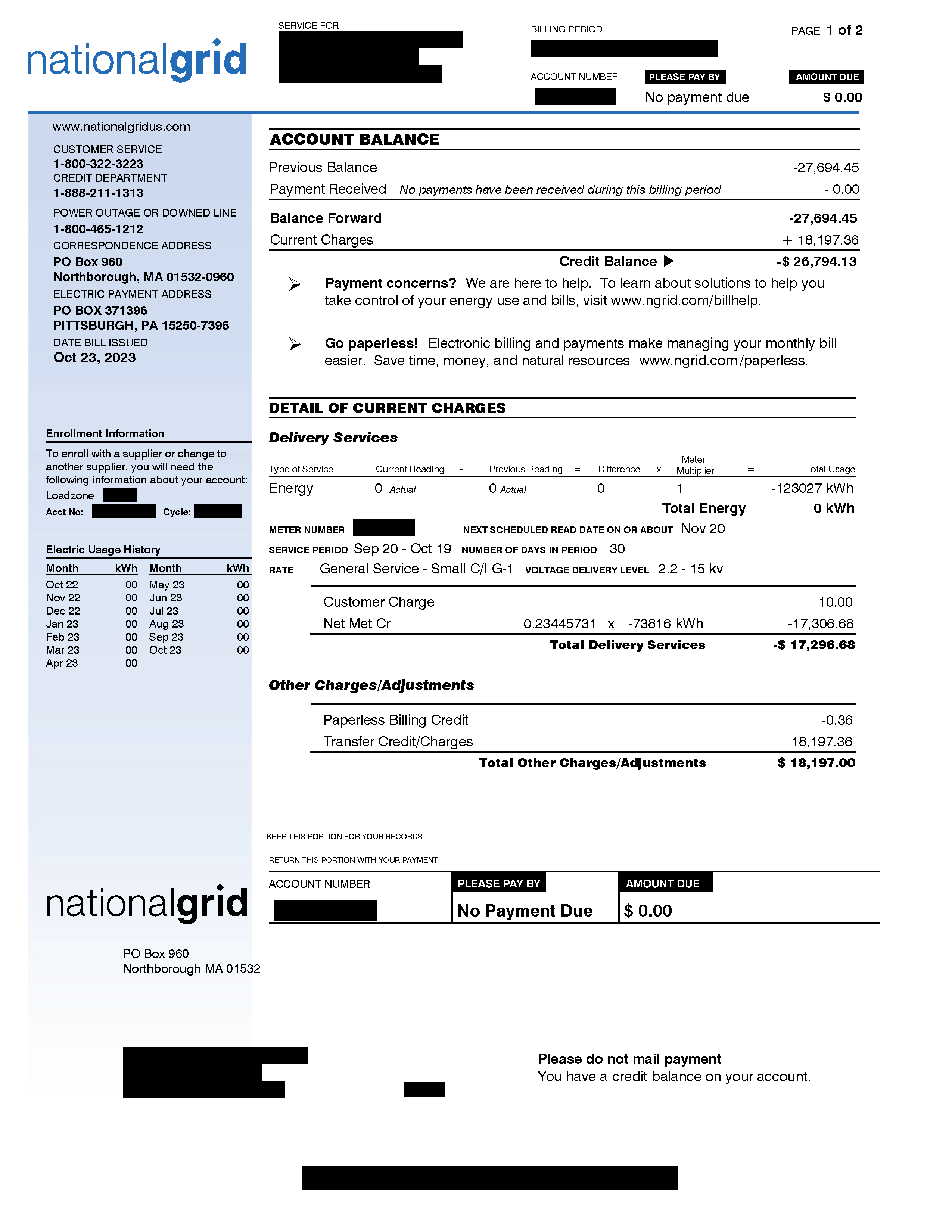 Solar – Market Net Metering Bill - Page One