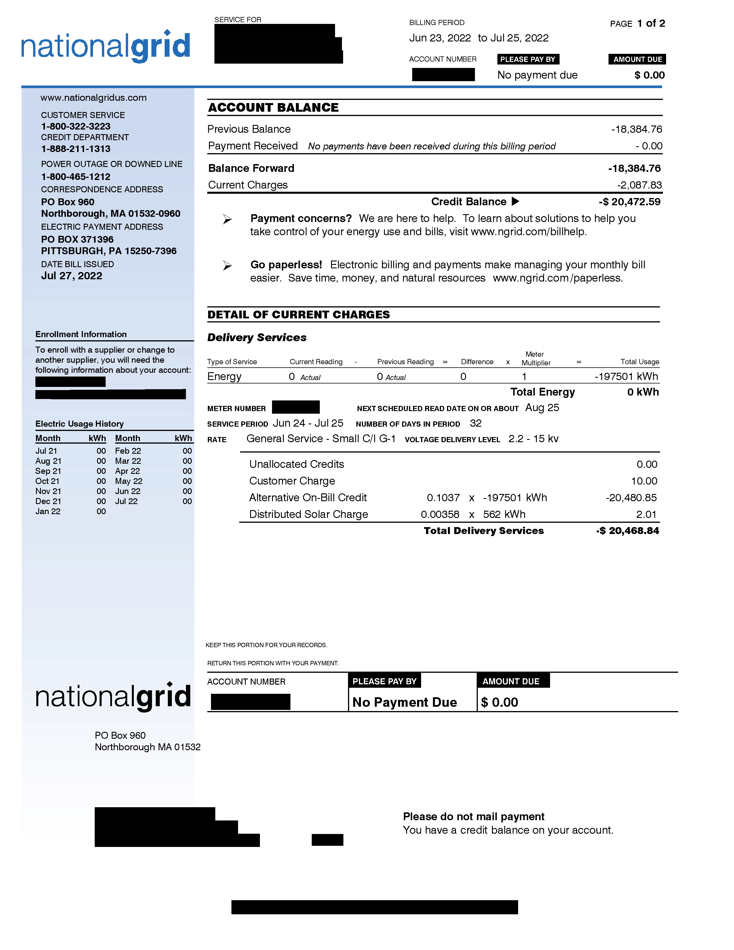 MA SMART AOBC Standalone Bill - Page One