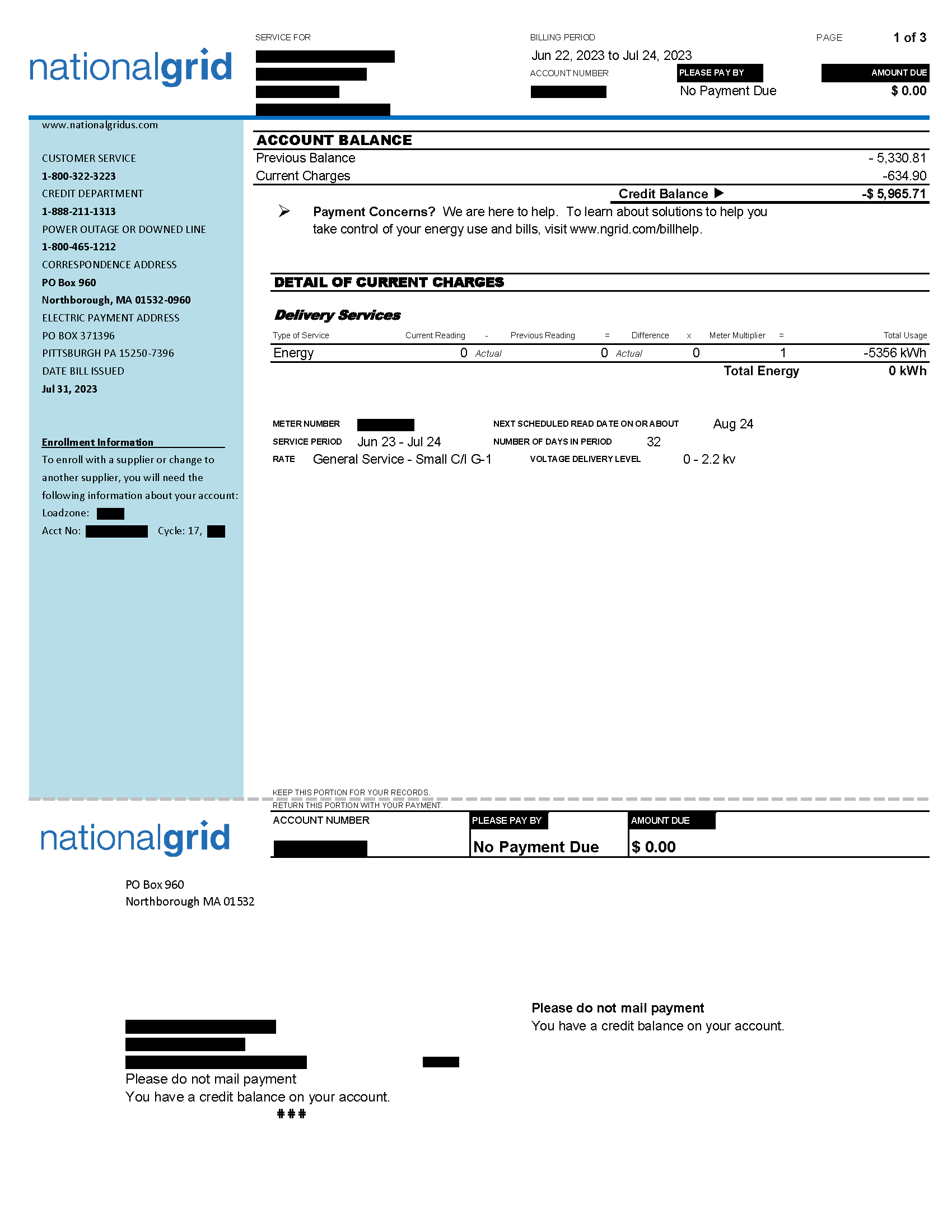 MA SMART AOBC Behind the Meter Bill - Page One