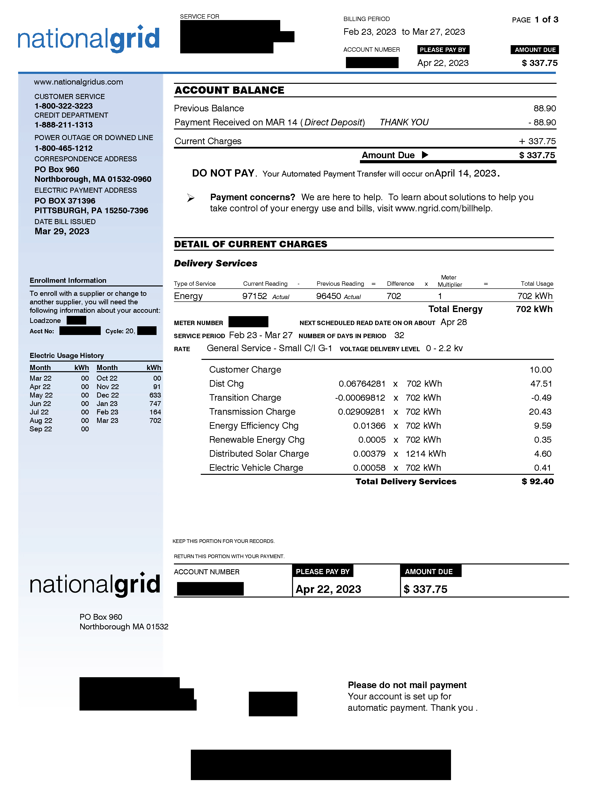 MA SMART Market Net Metering Behind the Meter Bill  - Page One