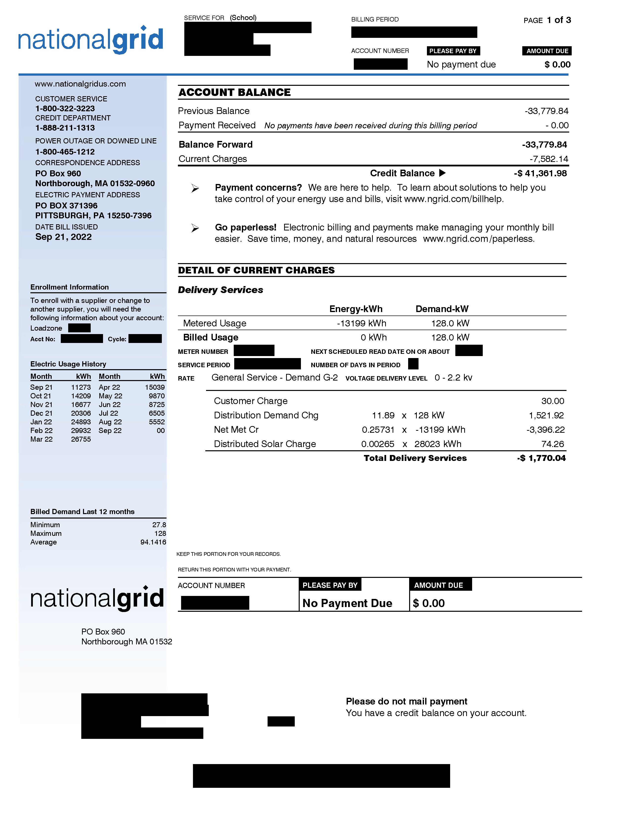 MA SMART Net Metering Bill - Page One