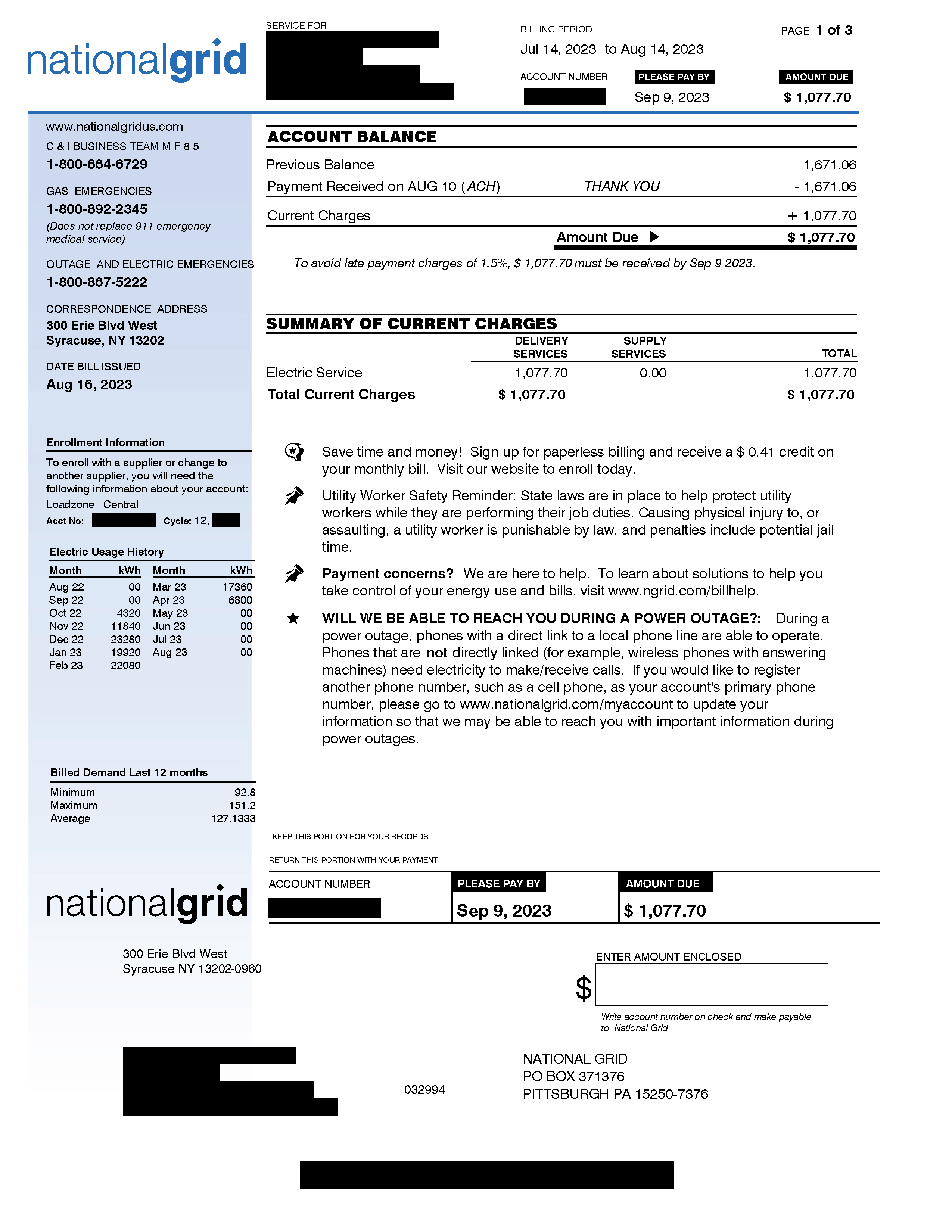Rooftop Solar Bill - Page 1